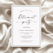 Invitation Simple Elegant Calligraphy Script Retirement Party