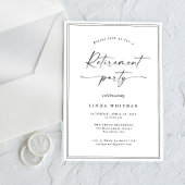 Invitation Simple Elegant Calligraphy Script Retirement Party