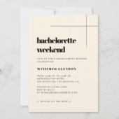 Invitation Simple Elegant Chic Bachelorette Week-end Crème (Devant)