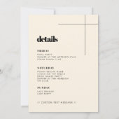 Invitation Simple Elegant Chic Bachelorette Week-end Crème (Dos)