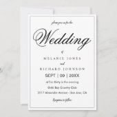 Invitation Simple Elegant Chic Calligraphie Monogramme Mariag (Devant)