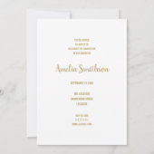 Invitation Simple Elegant Chic Gold Hearts Photo Graduation (Dos)