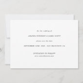 Invitation Simple Elegant Chic Photo Wedding Enregistrer la d (Dos)