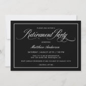 Invitation Simple Elegant Classic Black Retraite Party (Devant)