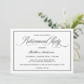 Invitation Simple Elegant Classic White Retraite Party (Debout devant)
