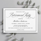 Invitation Simple Elegant Classic White Retraite Party