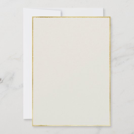 Invitation Simple Elegant Classy Gold Frame Ecru Mariage (Dos)