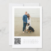 Invitation Simple Élégant Code QR Photo Mariage de Destinatio (Dos)