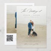 Invitation Simple Élégant Code QR Photo Mariage de Destinatio (Devant / Derrière)