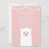 Invitation Simple Elegant Douce Alpaca Llama Baby shower fill (Devant)