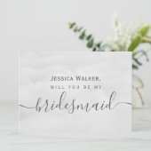 Invitation Simple Élégant Douce Cloud ma demoiselle d'honneur (Debout devant)