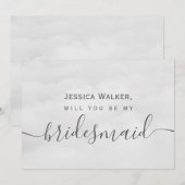 Invitation Simple Élégant Douce Cloud ma demoiselle d'honneur (Devant / Derrière)