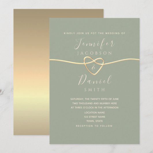 Invitation Simple Élégant Écriture Calligraphique Mariage (Devant / Derrière)