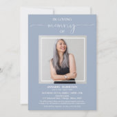 Invitation Simple Élégant En Mémoire Amoureuse Photo Funérair (Devant)