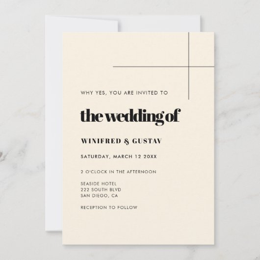 Invitation Simple, élégant et chic mariage All in One (Devant)