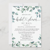 Invitation Simple Élégant Eucalyptus LANCEMENT DE MARIÉE Par (Devant)