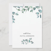 Invitation Simple Élégant Eucalyptus LANCEMENT DE MARIÉE Par (Dos)