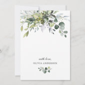 Invitation Simple Élégant Eucalyptus LUNCH DE MARIÉE (Dos)