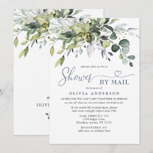 Invitation Simple Élégant Eucalyptus RECEPTION DE MARIAGE Par