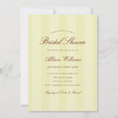 Invitation Simple Élégant Fête de Mariage Rayé Jaune (Devant)