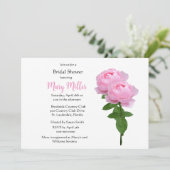 Invitation Simple Élégant Fête de Mariage Rose (Debout devant)