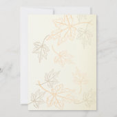 Invitation Simple Élégant Feuilles Automne Outlines Mariage d (Dos)
