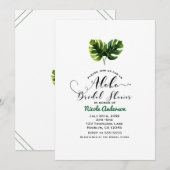 Invitation Simple Élégant Feuilles Tropicales Fête de Mariage (Devant / Derrière)