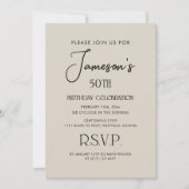 Invitation Simple Elegant Gentlemen's 50th Birthday Party (Devant)