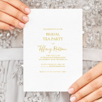 Invitation simple Elegant Gold Bridal Tea Party