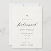 INVITATION SIMPLE ÉLÉGANT GOLD GRAY TYPOGRAPHIE BRIDESMAID (Devant)
