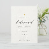 INVITATION SIMPLE ÉLÉGANT GOLD GRAY TYPOGRAPHIE BRIDESMAID (Debout devant)