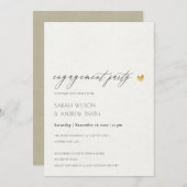 INVITATION SIMPLE ÉLÉGANT GOLD KRAFT TYPOGRAPHIE FIANÇAILLES (Devant / Derrière)