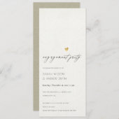 Invitation SIMPLE ÉLÉGANT GOLD KRAFT TYPOGRAPHIE Fiançailles (Devant / Derrière)