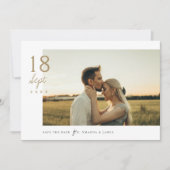 Invitation Simple Elegant Gold Photo Wedding Enregistrer la d (Devant)