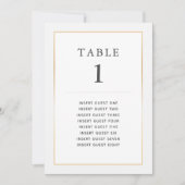 Invitation Simple Elegant Gold Table One Custom Seating Card (Devant)