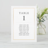 Invitation Simple Elegant Gold Table One Custom Seating Card (Debout devant)