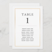 Invitation Simple Elegant Gold Table One Custom Seating Card (Devant / Derrière)