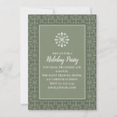 Invitation Simple Elegant Green Snowflake Motif classique (Devant)
