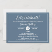 Invitation Simple Elegant Grey & White Photo Graduation Party (Dos)