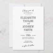 Invitation Simple Elegant invitation, belle police concise (Devant)