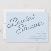 Invitation Simple Élégant Lavis Bleu Mariage Shower (Devant)
