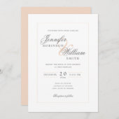 Invitation Simple Élégant Mariage Blush Script (Devant / Derrière)