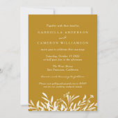 Invitation Simple Elégant Mariage Boho de moutarde botanique (Devant)