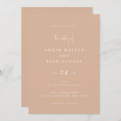 Invitation Simple élégant Mariage classique Clush Pink Script (Devant / Derrière)