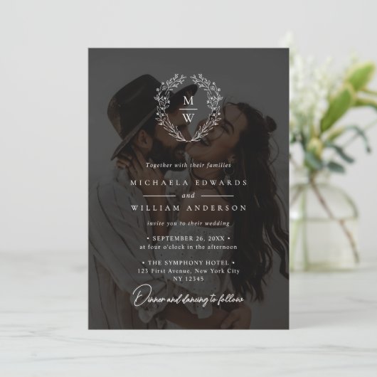 Invitation Simple Élégant Mariage de superposition de texte 2 (Debout devant)