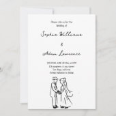 Invitation Simple élégant mariage dessiné à la main (Devant)