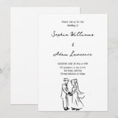Invitation Simple élégant mariage dessiné à la main (Devant / Derrière)