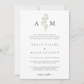 Invitation Simple Elegant Mariage du souffle de bébé (Devant)