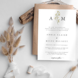 Invitation Simple Elegant Mariage du souffle de bébé