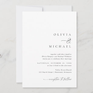 Invitation Simple Élégant Mariage écriture manuscrite